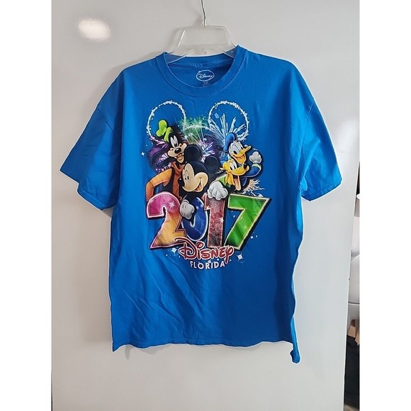 Disney Other - Disney Florida Womans T-Shirt Top L 12-14 Blue Mickey Donald Pluto Goofy 2018